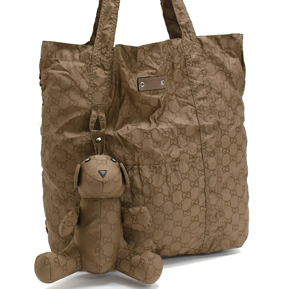 Gucci Bear Shopping Bag Eco Tote GG Brown